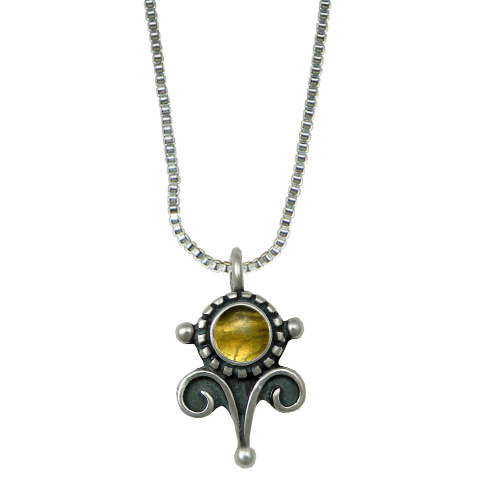 Sterling Silver Little Citrine Pendant Necklace